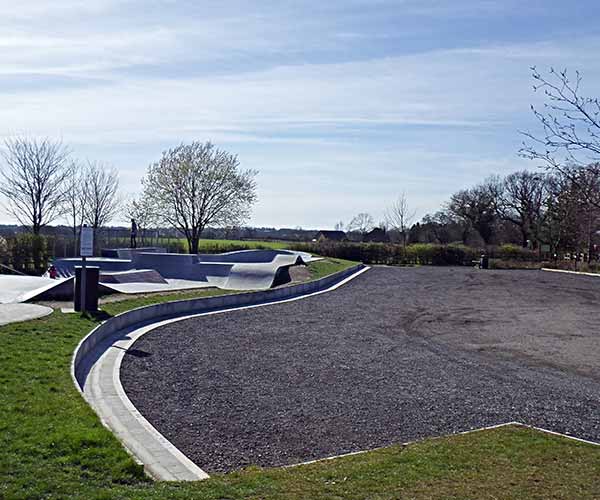 euxton skatepark on a cloudy day