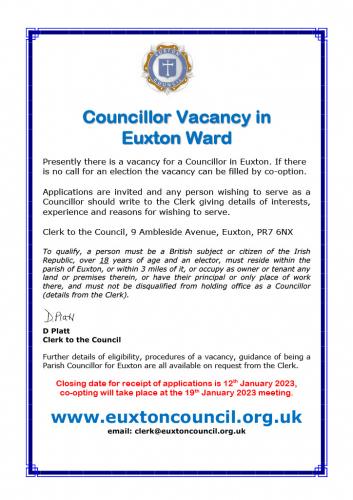 Parish Councillor vacancy